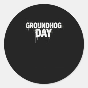 Adesivo Redondo Fato do Dia da Marmota de Punxy Phils 2 de Feverei
