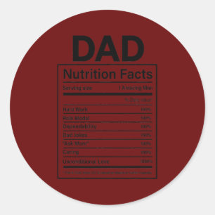 Adesivo Redondo Fatos de Nutrição do Pai dos Homens Engraçados