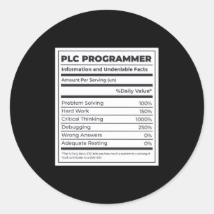 Adesivo Redondo Fatos de Programação Engraçados do Programador PLC
