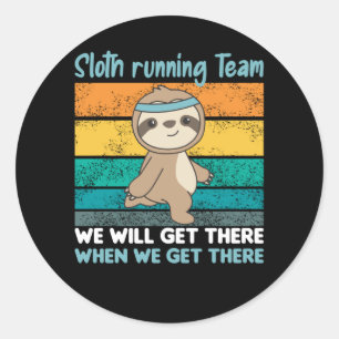 Adesivo Redondo Faulten executando o Team Sloths Executar Cozy