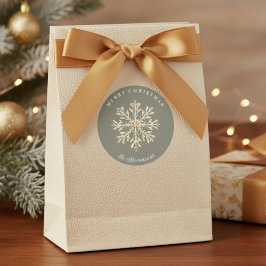 Adesivo Redondo Faux Dourado Floco de Neve Verde Salvia Férias Per