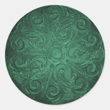 Faux Embossed Look Ornamentado Seal Emerald Green