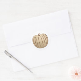 Adesivo Redondo Faux Foil Pumpkin Fall Envelope Fall Dourado Faux