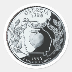 Adesivo Redondo Faux Georgia State Quarter