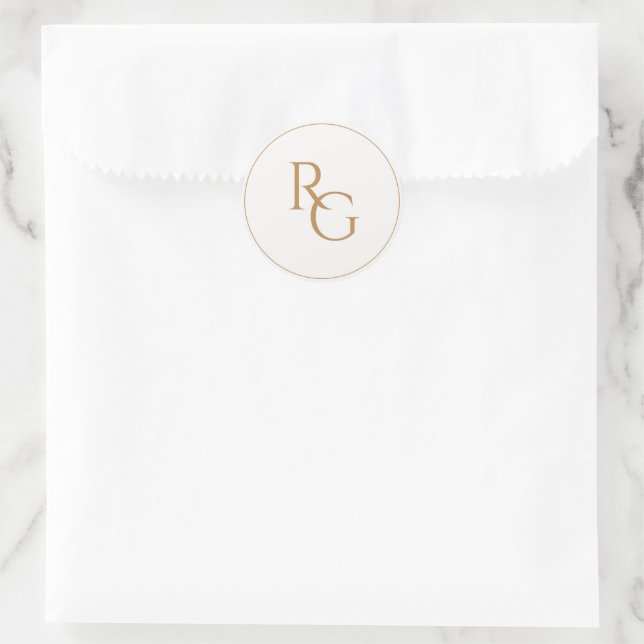 Adesivo Redondo Faux Gold | Chic Simple Initials  (Bolsa)