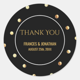Adesivo Redondo Faux Gold Foil Confetti | Casamento Obrigado A Fav