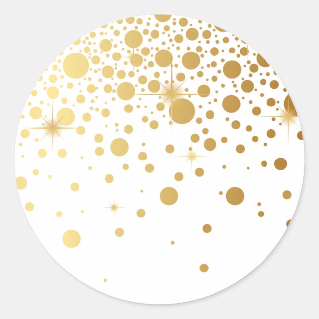 Adesivo Redondo Faux Gold Foil Confetti Pontos Sticker I (Frente)