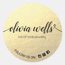 Faux Gold Foil Manuscrito Manuscrito Script Social