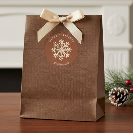 Adesivo Redondo Faux Gold Snowflake Terracotta Custom Holiday