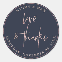 ADESIVO REDONDO FAUX ROSA DOURADO LOVE+OBRIGADO ASSINATURA SCRIPT