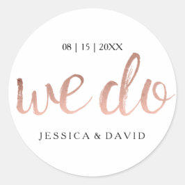 Adesivo Redondo Faux Rosa Gold Foil Nós Fazemos