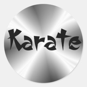 Adesivo Redondo Faux Silver Karate Round Sticker