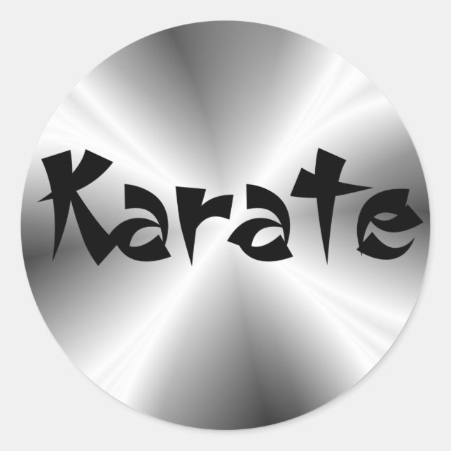 Adesivo Redondo Faux Silver Karate Round Sticker (Frente)