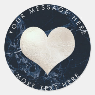 Adesivo Redondo FAUX SILVER+MARBLE DO CORAÇÃO PixDezines