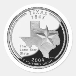 Adesivo Redondo Faux Texas State Quarter