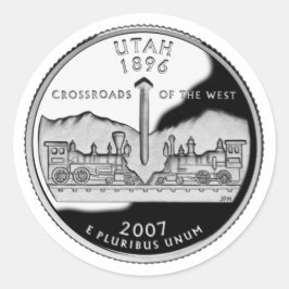 Adesivo Redondo Faux Utah State Quarter
