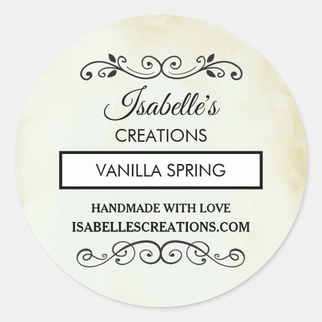 Adesivo Redondo Faux Vintage Bacia do Estilo Ocidental (Frente)