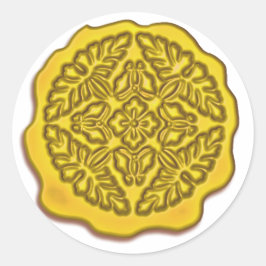 Adesivo Redondo Faux Wax Seal, amarelo