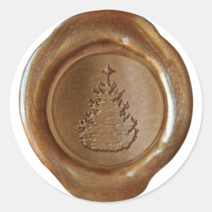 Adesivo Redondo Faux Wax Seal - Cobre - XMAS TREE