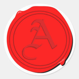 Adesivo Redondo Faux Wax Seal com sua escolha inicial!