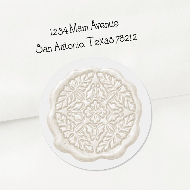 Adesivo Redondo Faux Wax Seal, Cream (Criador carregado)