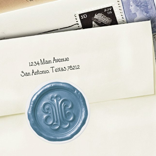 Adesivo Redondo Faux Wax Seal Deep Impression Blue (Criador carregado)