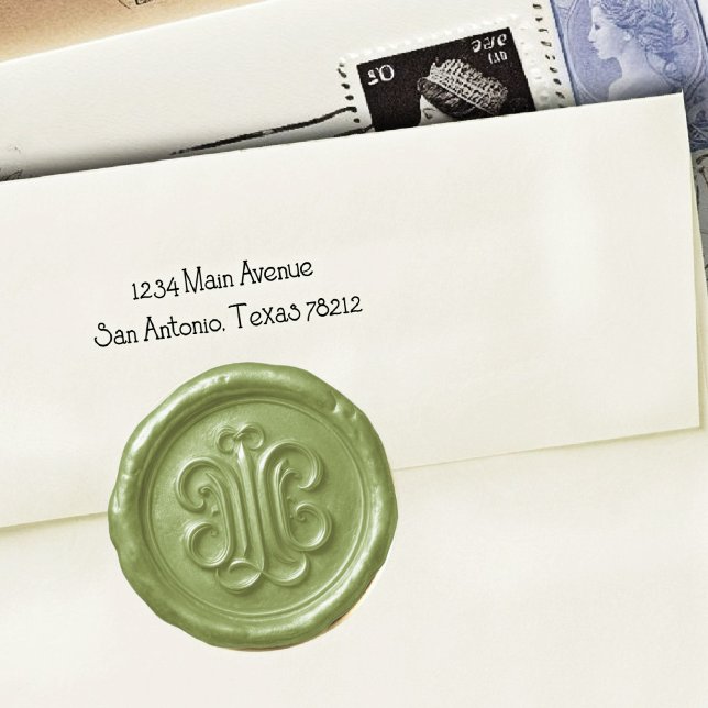 Adesivo Redondo Faux Wax Seal Deep Impression Green (Criador carregado)