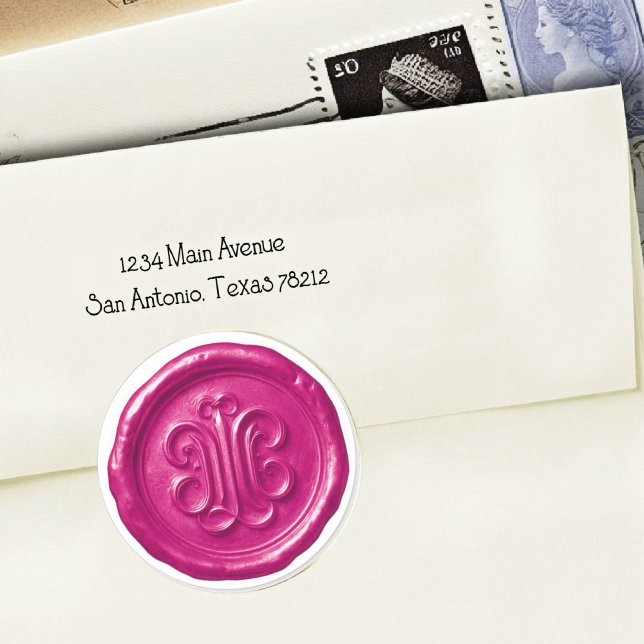 Adesivo Redondo Faux Wax Seal Deep Impression Hot Pink (Criador carregado)