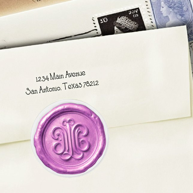Adesivo Redondo Faux Wax Seal Deep Impression Orchid Purple (Criador carregado)