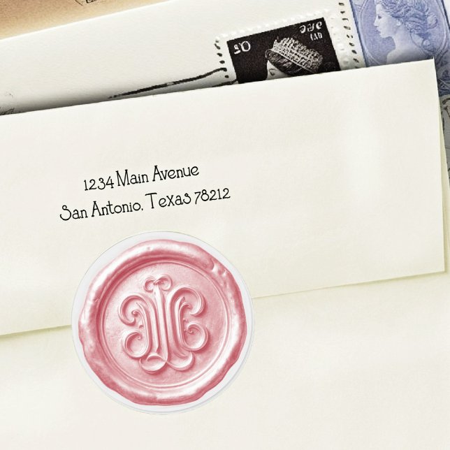Adesivo Redondo Faux Wax Seal Deep Impression Pink (Criador carregado)