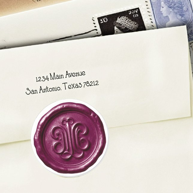 Adesivo Redondo Faux Wax Seal Deep Impression Plum (Criador carregado)