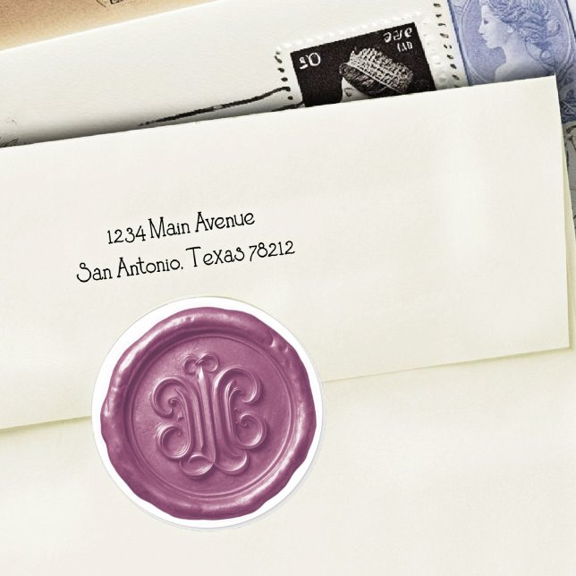 Adesivo Redondo Faux Wax Seal Deep Impression Purple (Criador carregado)