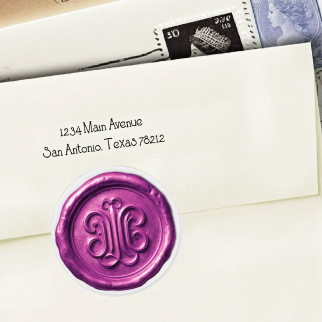 Adesivo Redondo Faux Wax Seal Deep Impression Purple (Criador carregado)