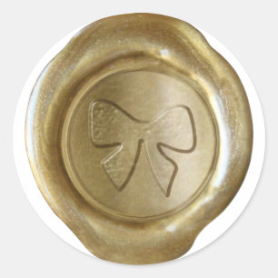 Adesivo Redondo Faux Wax Seal - Dourado - ARCO DE FULA