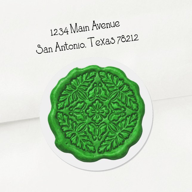 Adesivo Redondo Faux Wax Seal, Grass Green (Criador carregado)