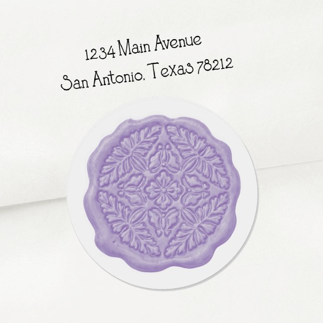 Adesivo Redondo Faux Wax Seal, Lavender  (Criador carregado)
