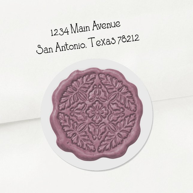 Adesivo Redondo Faux Wax Seal, Orchid Purple (Criador carregado)