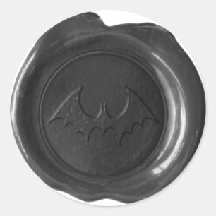 Adesivo Redondo Faux Wax Seal - Preto - BAT 02