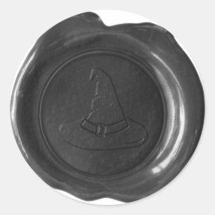 Adesivo Redondo Faux Wax Seal - Preto - WITCH HAT