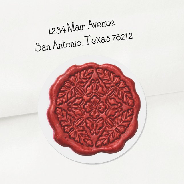 Adesivo Redondo Faux Wax Seal, Red (Criador carregado)