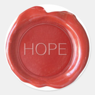 ADESIVO REDONDO FAUX WAX SEAL - RED - HOPE
