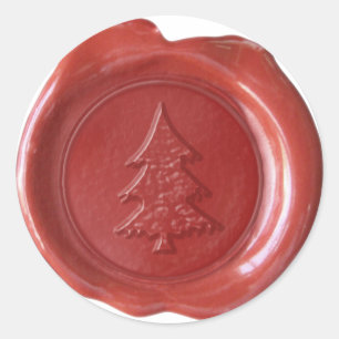 Adesivo Redondo Faux Wax Seal - Vermelho - NATAL TREE II