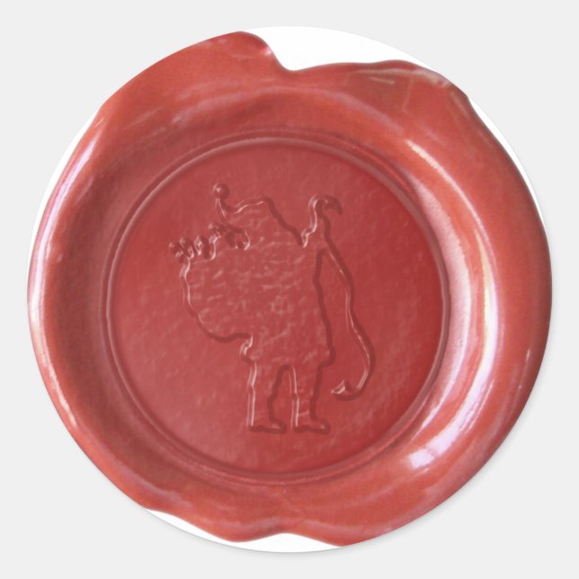 Adesivo Redondo Faux Wax Seal - Vermelho - PAPAIS NOEIS (Frente)