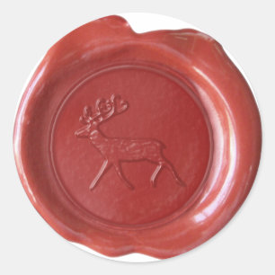 Adesivo Redondo Faux Wax Seal - Vermelho - REINDEER