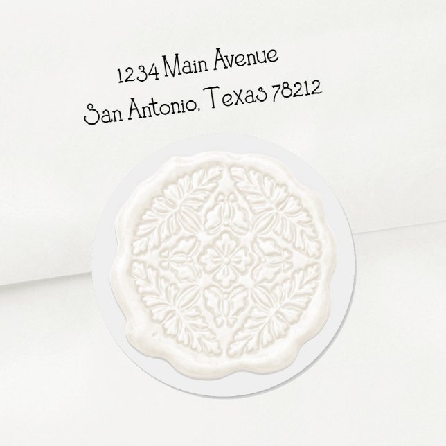 Adesivo Redondo Faux Wax Seal, White (Criador carregado)