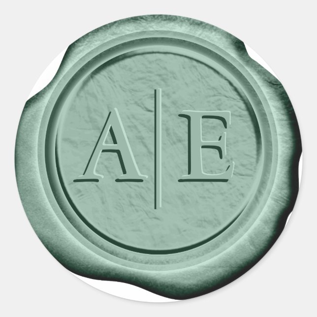 Adesivo Redondo Faux Wax Wedding Inicials Lt Hunter G ID947 (Frente)