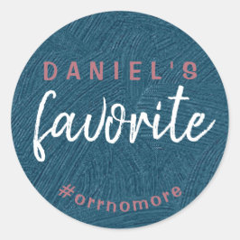 Adesivo Redondo Favor Azul Dourado Rosa favorito do Groom Personal