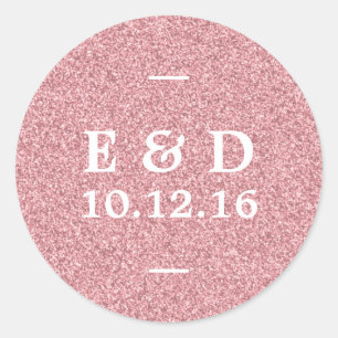 Adesivo Redondo Favor chique do casamento do brilho Dourado