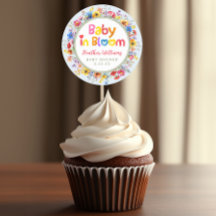 Favor Colorido de Chá de Bebê com Flores de Bebê e