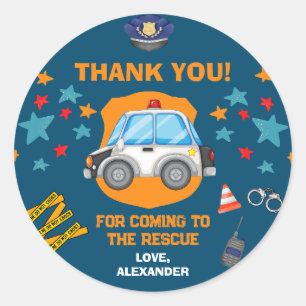 Adesivo Redondo Favor da Festa de aniversário da Polícia